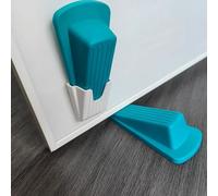 1 pièces butée de porte en Silicone de sécurité bloc cale butée de porte butoir de porte de bureau à domicile retenue arrière arrêt Anti-collision Blue