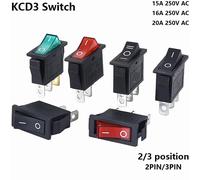 1 pièces KCD3 interrupteur à bascule marche-arrêt marche-arrêt 2 positions 3 broches équipement électrique avec interrupteur d'alimentation lumineux 16A 250 V/20A 125 V AC 3PIN M Yellow