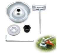 1 Pièces Kit Écrou Tête Débroussailleuse Argenté avec Adaptateur de Lame pour Tondeuse Gazon Stihl FS55 FS56 FS70 FS80 FS90 FS100 FS110 FS120 FS130 FS200 FS250, Pièce Fixation de Lame