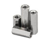 1 pièces M12 M14 M16 M18 M20 filetage droit et gauche écrous de couplage à tige hexagonale 304 écrou hexagonal Long en acier inoxydable écrou fileté de connexion (Color : 1Pcs, Size : M16x60 (S24))