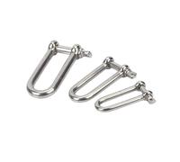 1 pièces M4/8/10 304 acier inoxydable type D manille arc type U haute résistance anneau de levage boucle connexion chaîne fixe(M4 1PCS)