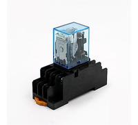 1 pièces MY4NJ électronique Micro Mini relais électromagnétique 5A 14PIN bobine 4DPDT avec socle de prise PYF14A DC12V 24V AC110V 220V LED(DC 12V)