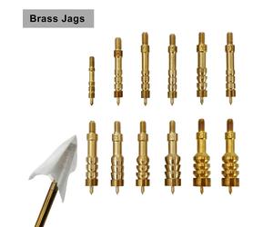 1 pièces pistolet solide nettoyage Jag lance pointu en laiton Jag brosse pointe fendue pistolet nettoyage fente Patch boucles 8/32 fils 1 Pcs .27 Cal 7mm