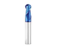 1 pièces R0.5/R1/R2/R3/R4/R5/R8-R10 fraise à bille 2 bords en alliage d'acier au tungstène allongé Nano bleu revêtement haute dureté(R8x16Dx150L)