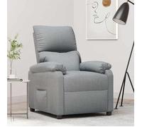 1 PLACE Fauteuil TV, HTG, Fauteuil inclinable, Pour salon, Gris clair Tissu(3487)