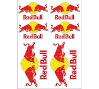 1 Planche de 6 Stickers- Autocollants Red Bull