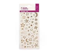 1 Planche Stickers Transparent Foil Or Etoiles