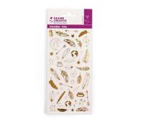 1 Planche Stickers Transparent Foil Or Plumes