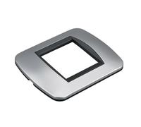 1 plaque en plastique ovale, 2 modules placés par boîte 502, compatible avec Bticino Living Light, couleur gris/argent, série MBL