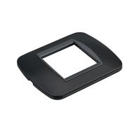 1 plaque en plastique ovale, 2 modules placés par boîte 502, compatible avec Bticino Living Light, couleur noire, série MBL