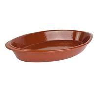 1 plat à gratin méditerranéen - 41 x 26 x 6,5 cm - Environ 3500 ml - Plat de service émaillé ovale - Passe au lave-vaisselle