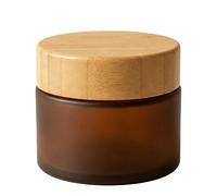 1 pot rond vide portable en plastique ambré de 150 ml avec doublures intérieures et couvercles en bambou pour le rangement de flacons de crème de voyage de qualité supérieure