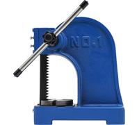 1 presse manuelle pour poinçons - Presse à poinçons manuelle - Course de 14 cm grâce à un système à crémaillère - Corps en fonte - Poignée antidérapante - Pour emboutir, poinçonner, plier et gaufrer -