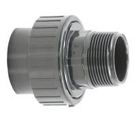1 raccord vissé en PVC Fittings avec manchon adhésif de 50 mm x filetage extérieur de 5"" | Adaptateur en PVC U gris pour tuyaux