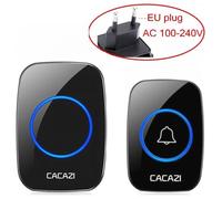 1 receiver 1 button Prise de l'UE Sonnette sans fil intelligente AC 110-240V, 300m, bouton de batterie à distance 60, tendance es 5 volume, prise UE A10