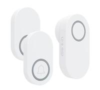 1 receiver 2 buttons Prise de l'UE Étanche Sans Fil Sonnette QX-009 LED Lumière Accueil Appel Cloche à Distance Anneau 60 Tendance es 4 Volumes EU Plug AC 110-240V