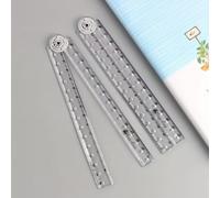 1 règle transparente pliable de 30 cm avec rapporteur, règle de mesure multi-angle pivotante à 180 degrés en plastique, outil de dessin géométrique transparent pour étudiants, école, bureau et dessin