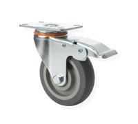 1 roue pivotante 100 mm en caoutchouc TPR et acier 100 x 31