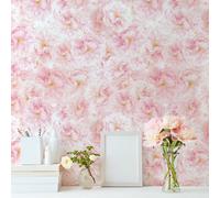 1 rouleau/45cm*100cm Papier peint aquarelle rose à fleurs, convient pour la décoration de la maison, les armoires, les tables et les chaises, les toiles de fond de pièce, la rénovation de la maison, l