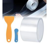 1 Rouleau 7cmx10m Films de Protection Transparent pour Peinture Auto Moto | Covering Auto-adhésif Autocollant Anti-Rayures, Universel Film de Protection de Bord de Voiture avec Couteau et Spatule