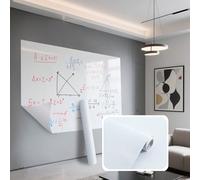 1 rouleau - Autocollant mural blanc effaçable à sec, adhérence statique, facile à retirer sans endommager les murs, convient pour le bureau & la maison, livré avec 3 marqueurs pour tableau blanc, tabl