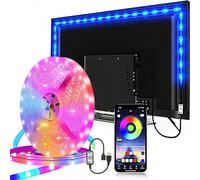 1 rouleau Bande lumineuse LED RVB 5050, alimentée par USB avec contrôle d'application Bluetooth, synchronisation musicale, minuterie, modes de couleurs multiples, DIY, auto-adhésive, plusieurs tailles