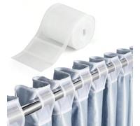 1 rouleau de 10 cm de large * 5 m/10 m de long Ruban plissé transparent pour rideaux, ruban de couture en polyester blanc, ruban de couture plissé en nylon blanc pour tringles à rideaux romains, ruban