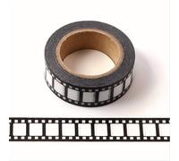 1 rouleau de 10 m de ruban washi avec design de film, autocollants mignons pour diary, journal, DIY, cahier, fournitures pour journal, ruban-cache, fournitures pour scrapbooking, scrap book, école, re