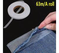 1 rouleau de 63m de ruban thermocollant pour retouches de vêtements, ruban d'ourlet sans couture, ruban d'ourlet à repasser, convient pour modifier les vêtements, les pantalons, les jeans, les jupes 1