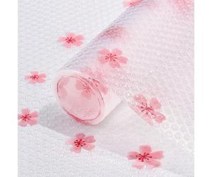1 rouleau de doublure de placard de cuisine à motif sakura épaissi, tapis de tiroir non adhésif, doublure de placard antidérapante, tapis de réfrigérateur lavable en EVA, tapis de réfrigérateur facile