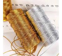 1 rouleau de fil métallique or et argent, corde de chanvre, ficelle étiquette, accessoires décoratifs pour les décorations de Noël DIY, l'emballage-cadeau, les bijoux, les fournitures de fête, les art