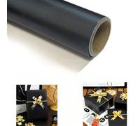1 rouleau de papier cadeau finition métallique mate, couleur noire unie, convient pour les mariages, anniversaires, baby showers, bouquets DIY, décorations de Noël, motifs unicolore, papier cadeau mat