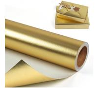 1 rouleau de papier d'emballage de finition métallique mate, papier d'emballage de couleur or unicolore pour cadeaux, mariages, Saint-Valentin, anniversaires, Noël, bouquets DIY, cadeaux de Noël métal
