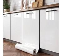 1 rouleau de papier peint adhésif marbré blanc laiteux, papier peint autocollant imperméable, papier peint sans colle, papier contact blanc brillant, facile à décoller et à coller, imperméable, résist