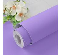 1 rouleau de papier peint adhésif violet unicolore, taille 40 cm x 5 m/3 m/1 m, surface mate en PVC, imperméable, facile à nettoyer, autocollant amovible, convient pour la chambre, le salon, l'hôtel, 