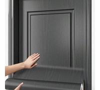 1 rouleau de papier peint amovible et auto-adhésif à motif de grain de bois noir pour armoire, table, chaise, décoration d'arrière-plan de la pièce 45*100CM(17.7*39.3IN),45*500CM(17.7*196.8IN),45*200C