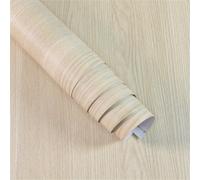 1 rouleau de papier peint auto-adhésif amovible en PVC imitation grain de bois beige, papier peint à pelage et collé pour rénovation de table et de meubles de cuisine, chambre à coucher et salle de sé