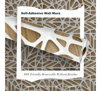 1 rouleau de papier peint autoadhésif rétro épais blanc à motif toile d'araignée et grain de bois de chameau, DIY, imperméable, résistant aux taches, facile à nettoyer, pour décoration de la maison, a