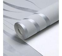 1 rouleau de papier peint ondulé multicolore, non tissé, simple et élégant pour la décoration murale, convenant pour le salon, la chambre à coucher, le mur d'arrière-plan de la télévision, les autocol