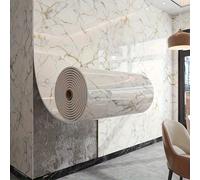 1 rouleau de papier peint vinyle autoadhésif à effet de marbre 3D - Autocollant carrelage amovible et repositionnable convenant pour les murs, les sols, les plafonds - Design de pierre réaliste avec c