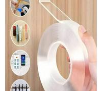 1 rouleau de ruban adhésif double face transparent, colle nano bulle transparente non décolorante, ruban adhésif double face à accroche forte 2 mètres/rouleau,1 mètre/rouleau,5 mètres/rouleau,3 mètres