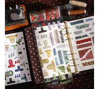 1 rouleau de ruban adhésif washi en PET à effet broderie, matériel de scrapbooking, fournitures de scrapbooking, fournitures de journal intime, fournitures de bureau, autocollants de décoration de scr