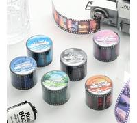 1 rouleau de ruban adhésif washi PET thème vintage, style Ins, film négatif pour scrapbooking, collage et décoration, fournitures de scrapbooking, fournitures de bureau, fournitures d'artisanat, fourn