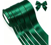 1 rouleau de ruban de satin double face vert foncé (25 yards/22 mètres), convient pour la décoration de roses DIY, l'emballage cadeau - ruban de nœud de mariage, peut être utilisé pour la décoration d