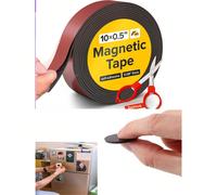 1 rouleau de ruban magnétique industriel, bande magnétique acrylique, bande magnétique en caoutchouc auto-adhésive, ruban d'outil artisanal DIY, autocollants magnétiques flexibles découpables, bandes