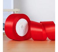 1 rouleau de ruban satin rouge de 4 cm de large, convient pour les accessoires de cheveux, la cuisson de gâteaux, l'emballage Taille Unique,3 pièces,5 piècesÉtoffe