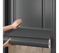 1 rouleau Papier peint amovible et autoadhésif avec motif bois noir pour armoire, table, chaise, décoration d'arrière-plan de pièce 45*300CM(17,7*118,1 pouces),45*500CM(17,7*196,8IN),45*200CM(17,7*78,
