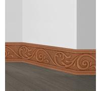 1 rouleau Sticker de ligne de plinthe avec motif en relief de fleurs 3D et feuilles de vigne, design romantique spécial. Matériau en mousse XPE auto-adhésif anti-choc pour mur. Style minimaliste moder