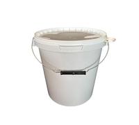 1 seau de 15 litres avec couvercle blanc, seau à lait/stockage empilable, seau à miel, seau en plastique avec agrément alimentaire, récipient de qualité alimentaire, seau vide pour farine, seau à eau