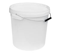 1 Seau de 20 litres avec Couvercle Blanc - 1 Seau à Lait/Stockage empilable - Seau à Miel - Seau en Plastique Alimentaire - Seau Vide pour Farine - Seau à Eau